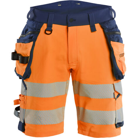 Pantalón corto de trabajo de alta visibilidad elástico 4D 1120 - Naranja/Marino XS - FR(38) - SE(C44) - Normas