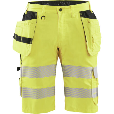 Pantalón corto de trabajo de alta visibilidad elástico artesanal 1586 - Amarillo fluorescente XL - FR(48) - SE(C54) - Normas