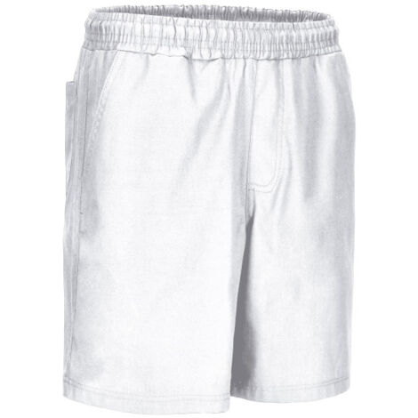 Pantalón corto de trabajo multibolsillos, ligero y refrescante, en tejido plano de poliéster y algodón VALENTO AEROPLANE XXL Blanco