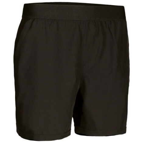 Pantalón corto deportivo negro con bolsillos y cintura elástica, tejido transpirable de poliéster bi-elástico VALENTO TITAN L Negro