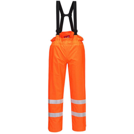 Pantalón de alta visibilidad flúor ignífugo y antiestático Bizflame Rain sin forro S780 S Naranja