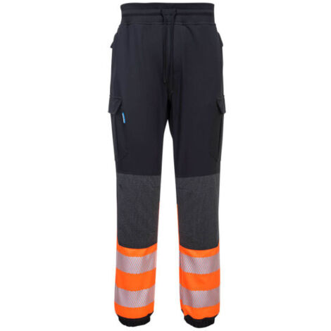Pantalón de alta visibilidad KX3 de tejido flexible protección de rodilla y cinta reflectante KX341 S Negro/Naranja