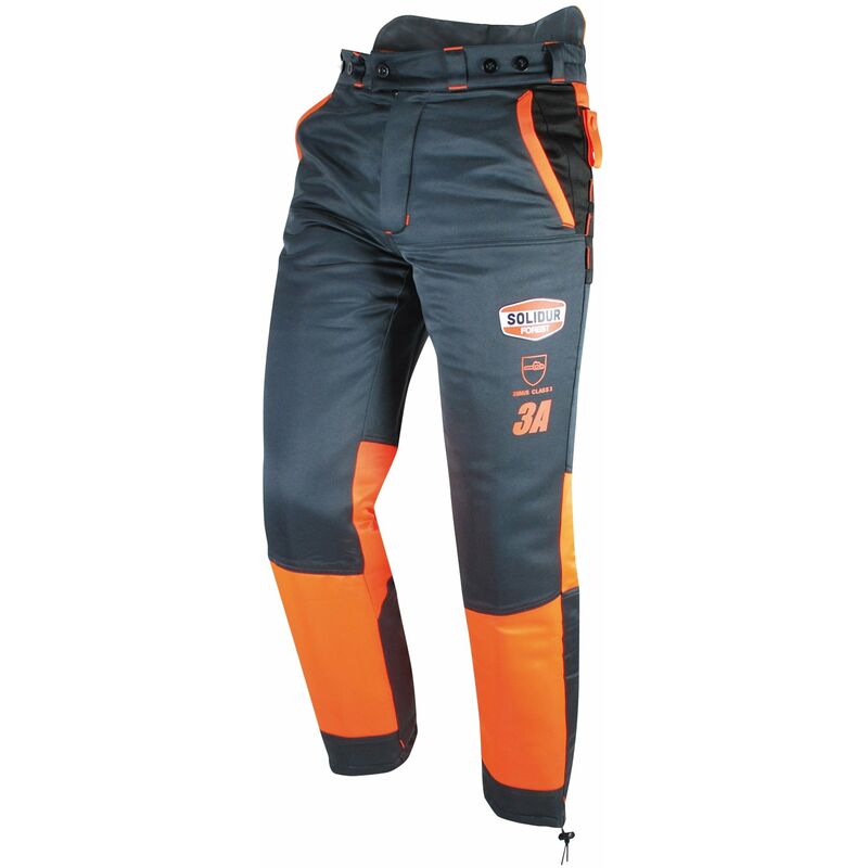 Universel - Pantalon de bûcheronnage multi-poches SOLIDUR Taille S (38/40) - Classe 3 - Norme CE EN381-5