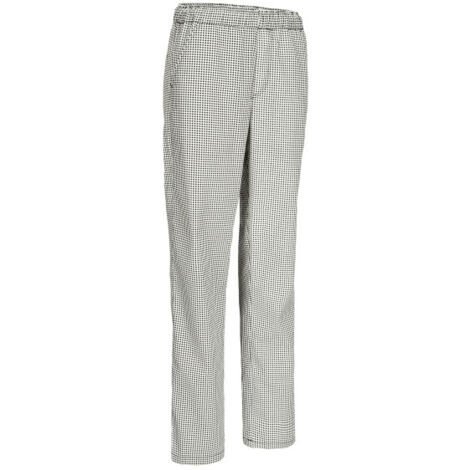 Pantalón de cocina con estampados elegantes y goma en la cintura VALENTO SIRLOIN XL Cuadro Ajedrez Negro/Blanco