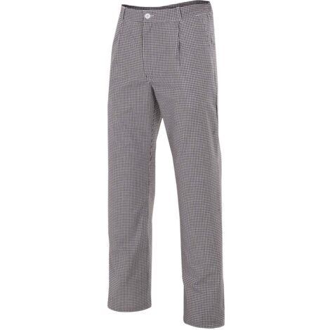 Pantalón De Cocina Cuadros Negro 40