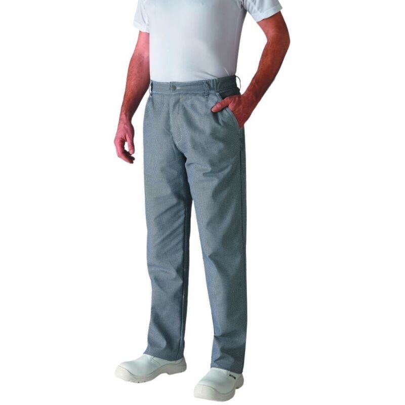 Pantalon de cuisine ceinture élastiquée Robur Timeo Pied-de-Poule 44