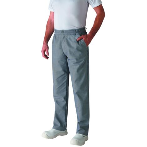 Pantalon de cuisine ceinture élastiquée Robur Timeo Pied-de-Poule 46.