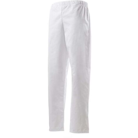 Pantalon de cuisine mixte ceinture élastiquée Robur Goyave Blanc XS