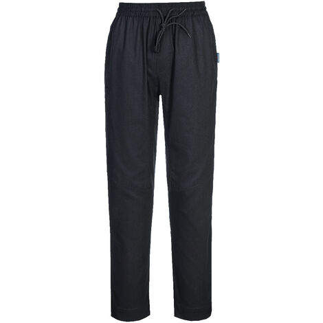 Pantalon De Cuisinier De Lair En Maille De Coton - Xxl - Noir - Portwest