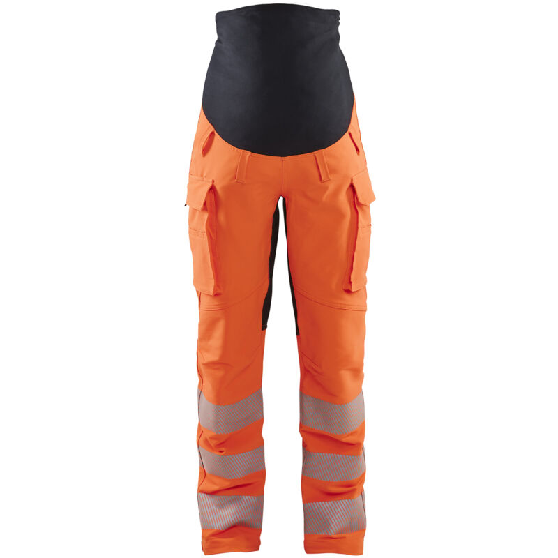 Pantalón de embarazo de alta visibilidad stretch 4D 7100 - Naranja/Negro M