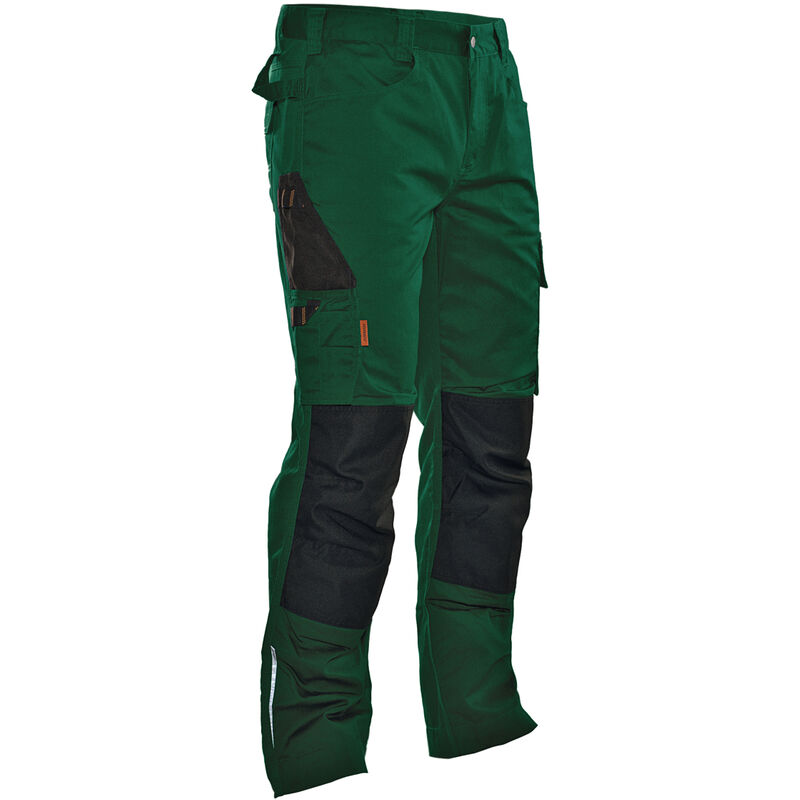 JOBMAN Pantalon de manutention 2321, vert/noir, taille 27 trapue - Vert/noir