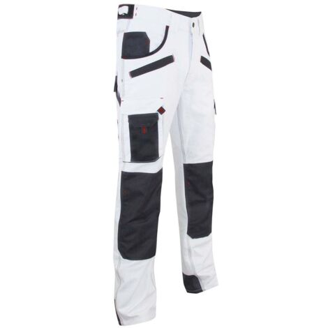 Pantalon de peintre à genouillères AEROSOL LMA Gris / Blanc 54