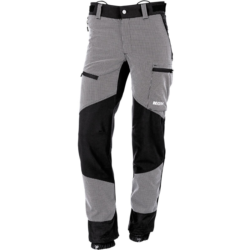 KOX Pantalon de plein air Strong, noir/gris, 27 taille courte - Noir/gris