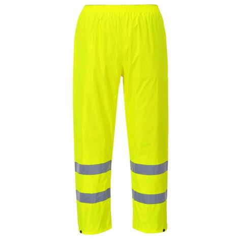 Hi Viz imperméable jaune pluie sur pantalon Haute Vis Homme élastique Pants L