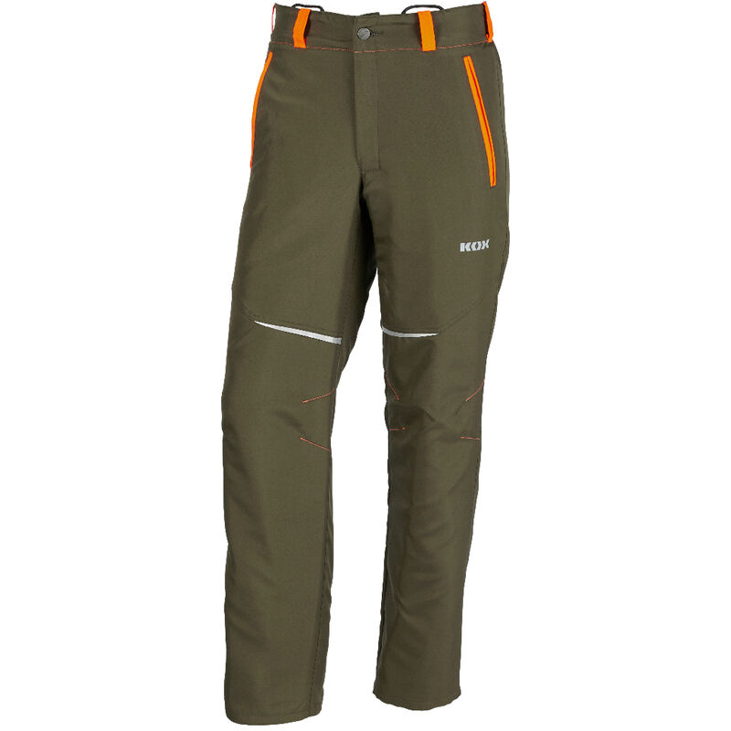 Pantalon de protection anti-coupures KOX Vento 3.0 vert/orange, taille eu 58 / fr 52 - Vert/orange