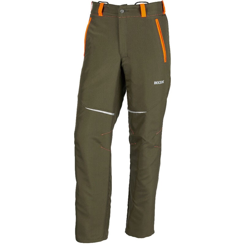 Pantalon de protection anti-coupures KOX Vento 3.0 vert/orange, taille eu 52 / fr 46 - Vert/orange