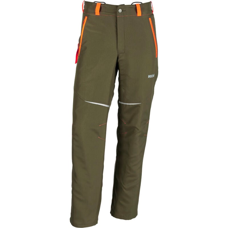 Pantalon de protection anti-coupures KOX Vento 3.0 vert/orange, taille eu 44 / fr 38