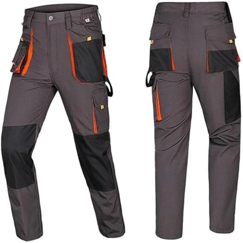 Pantalon de protection anti-coupures ,Pantalon de travail bicolore multipoches zéro métal ,Pantalon résistant à l'usure pour homme avec poches