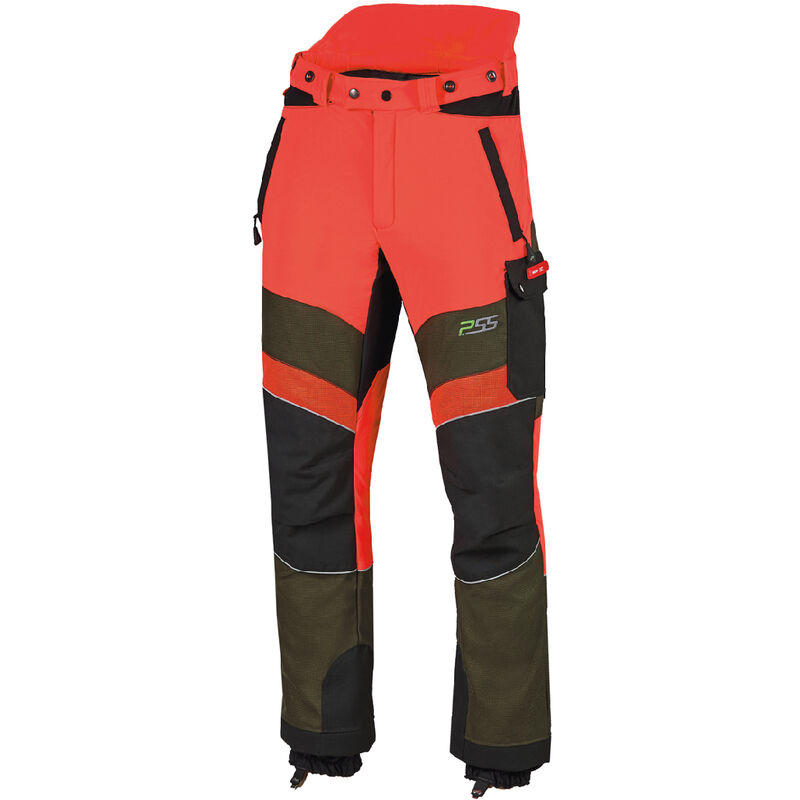 PSS - Pantalon de protection anti-coupures X-treme Breeze de rouge fluo/vert, taille 98 - rouge fluo/vert