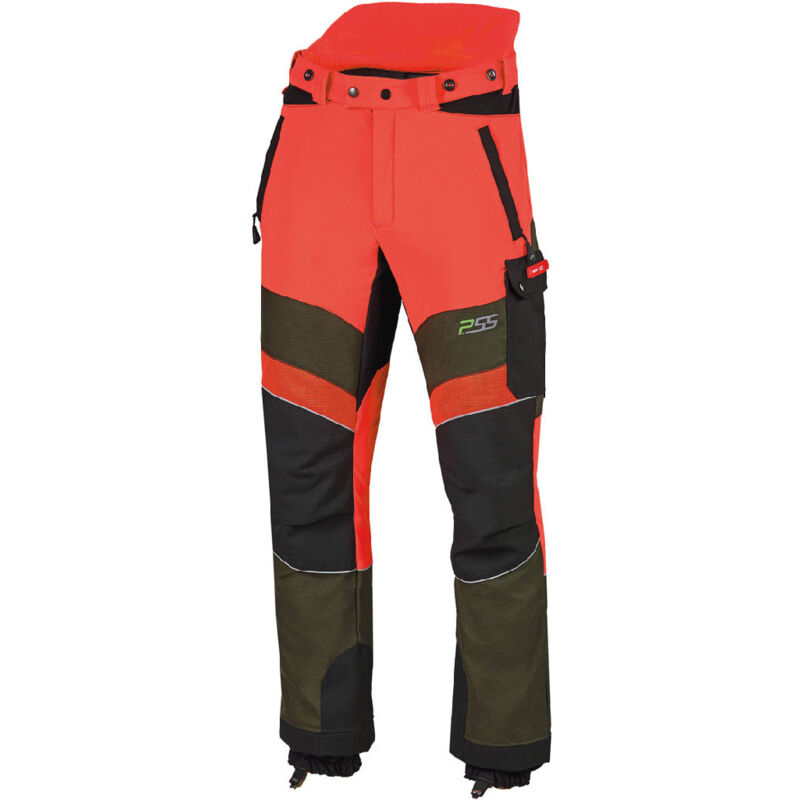 Pantalon anti-coupures PSS X-treme Breeze Rouge fluo/Vert Taille 58