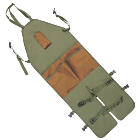 Pantalon de protection de jardin avec fonction tablier, tablier de jardin multipoches pour la cueillette, l'entretien des pelouses et le jardinage - Vêtement de protection extérieur vert avec détails 