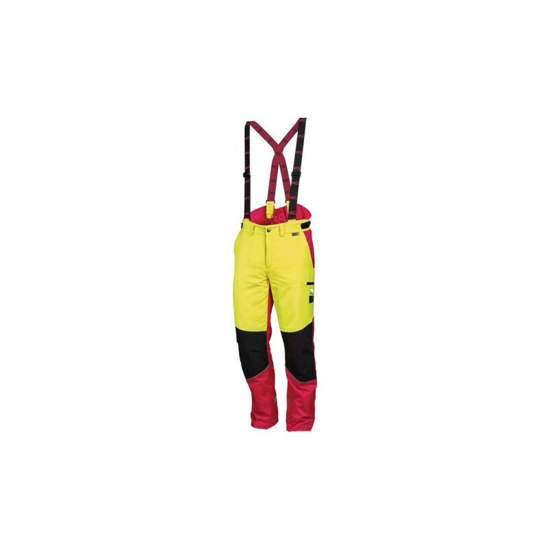 Pantalon de sécurité forestière confort taille 56 jaune néon/rouge LEIPOLD+DÖHLE