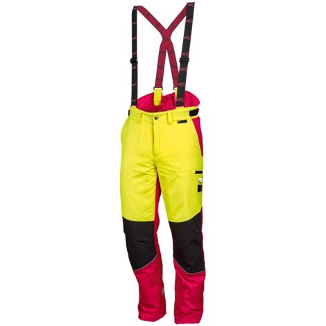 Pantalon de sécurité forestière confort taille 60 jaune néon/rouge LEIPOLD+DÖHLE