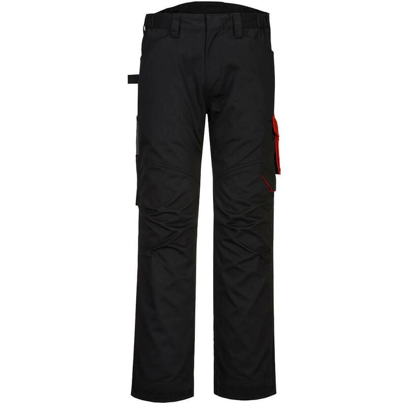 Pantalon de service PW2 couleur : Noir/Rouge taille 46 - PORTWEST