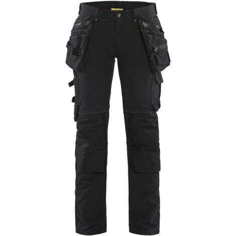Pantalón de trabajo artesanal stretch 4D mujer 7198 - Negro M - FR(40) - SE(C38) - Corto