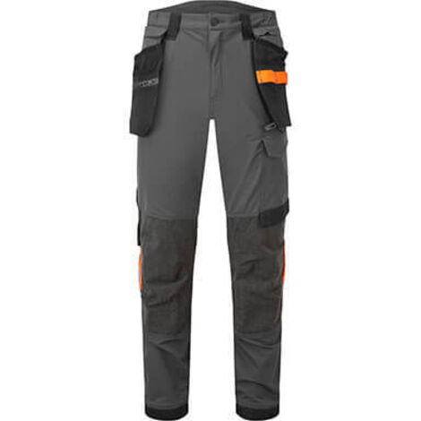 Pantalón de trabajo con funda elástica Ev4 - Talla 60 - Gris metálico Tall - Portwest
