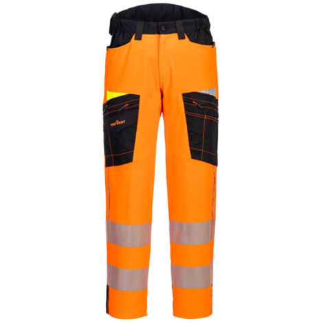 Pantalón de trabajo de A. V DX4 Hi-Vis Service tejido dinámico 4 sentidos  PORTWEST DX453 33 pulgadas Naranja/Negro