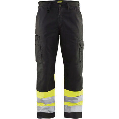 Pantalón de trabajo de alta visibilidad 1564 - Negro/Amarillo fluorescente M - ES(42) - PT(C48) - Normas