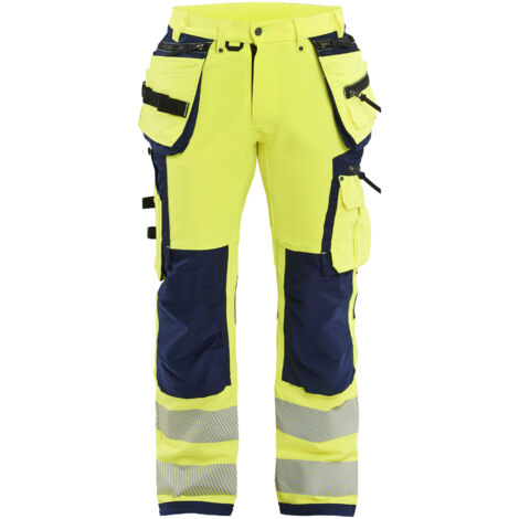 Pantalón de trabajo de alta visibilidad artesanal stretch 4D 1997 - Amarillo fluorescente/Marino 4XL - ES(58) - PT(C64) - Normas