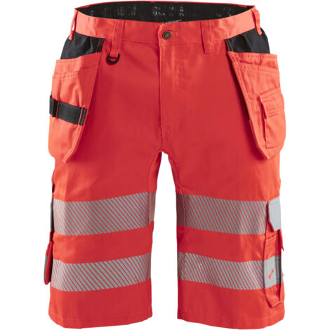 Pantalón de trabajo de alta visibilidad elástico artesanal 1586 - Rojo fluorescente M - FR(42) - SE(C48) - Normas
