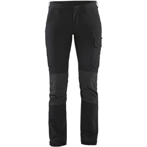 Pantalón de trabajo de mantenimiento stretch 4D mujer 7122 - Negro/Gris oscuro XS - ES(34) - CE(C32) - Normas