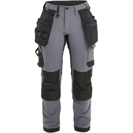 Pantalón de trabajo elástico 4D mujer 7121 - Gris medio/Negro S - FR(36) - SE(C34) - Normas