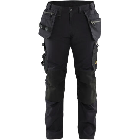 Pantalón de trabajo elástico artesanal 1790 - Negro/Negro L - FR(46) - SE(C52) - Corto