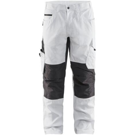 Pantalón de trabajo elástico para pintor 1095 - Blanco/Gris oscuro 2XL - FR(52) - SE(C58) - Normas