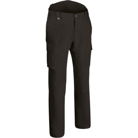 Pantalón de trabajo elástico reforzado multibolsillos, tejido bi-elástico complex BULL 42 Negro