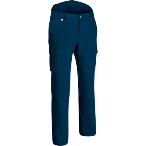 Pantalón de trabajo elástico reforzado multibolsillos, tejido bi-elástico complex BULL 46 Azul marino orión