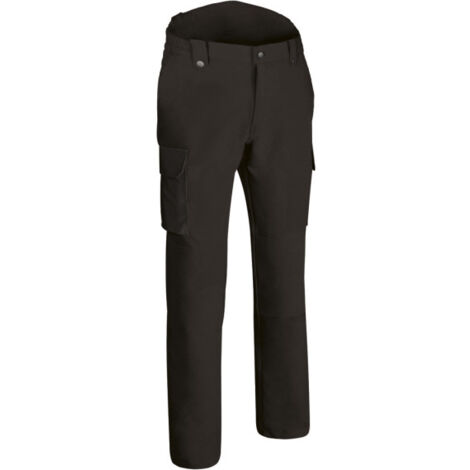 Pantalón de trabajo elástico reforzado multibolsillos, tejido bi-elástico complex VALENTO BULL 46 Negro