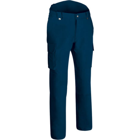 Pantalón de trabajo elástico reforzado multibolsillos, tejido bi-elástico complex VALENTO BULL 48 Azul marino orión