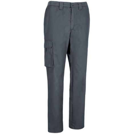 Pantalón de trabajo multibolsillos, de algodón y poliéster VALENTO PEGASO S Gris cemento