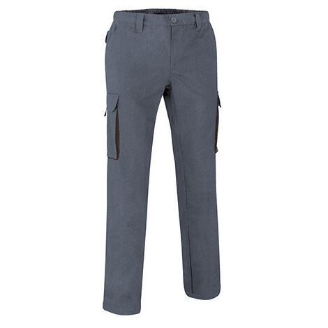 Pantalón de trabajo multibolsillos diseño bicolor Thunder VALENTO L Gris cemento/Negro