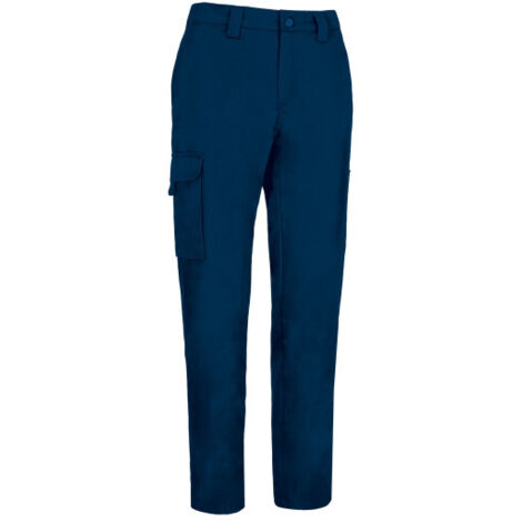 Pantalón de trabajo multibolsillos, en tejido sarga puntos reforzados ORION L Azul marino orión
