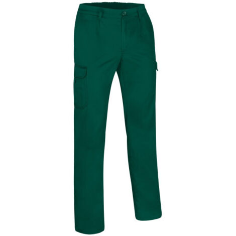 Pantalón de trabajo multibolsillos semi ajustados en colores neutros, de tejido sarga resistente MONTERREY 42 Verde Botella