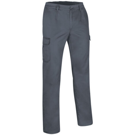 Pantalón de trabajo multibolsillos semi ajustados en colores neutros, de tejido sarga resistente VALENTO MONTERREY 42 Gris cemento