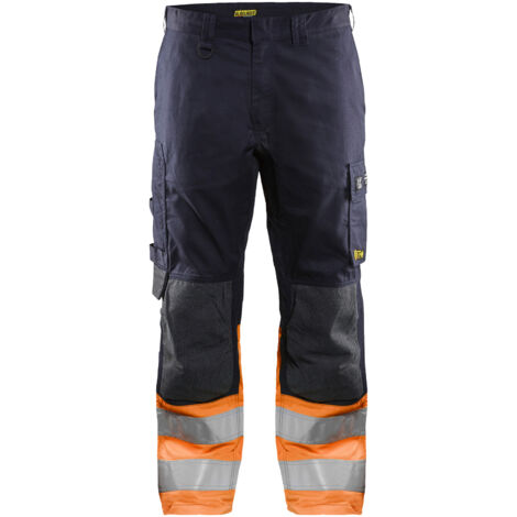 Pantalón de trabajo multinormes inherente 1488 - Azul marino/Naranja fluorescente M - FR(42) - SE(C48) - Corto