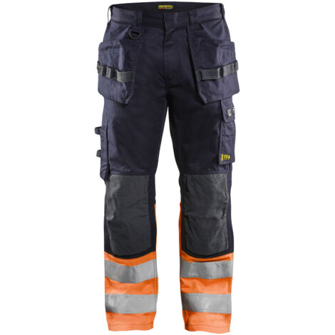 Pantalón de trabajo multinormes inherente 1489 - Azul marino/Naranja fluorescente M - FR(42) - SE(C48) - Corto