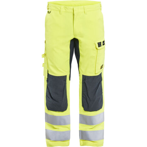 Pantalón de trabajo multinormes inherente con elastano 1787 - Amarillo fluorescente/Marino 2XL - FR(52) - SE(C58) - Corto